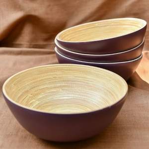 Ensemble de vaisselle en bambou écologique de haute qualité BLFC - Artisanat durable dans différentes tailles et couleurs - Product Image 2