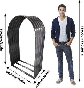 Support de stockage de bois de chauffage OEM avec revêtement en acier ondulé pour le chauffage domestique, le camping et le jardin. - Product Image 6