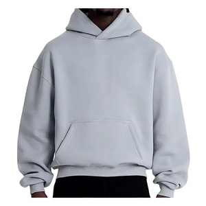Sweat à capuche unisexe coupe ample en molleton bouclette 100% coton, style oversize, streetwear hiver, avec poches, service OEM 2026 - Product Image 4