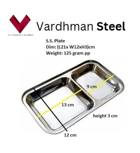 Article le plus vendu en 2025, petite assiette rectangulaire en acier inoxydable avec 2 sections, assiette à collation, assiette à compartiments, assiette 2 en 1 en acier inoxydable - Product Image 4