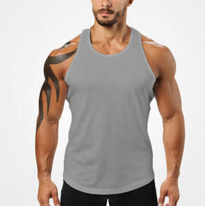 Respirant doux confort 100% coton hommes Gym gilet haut été Streetwear musculation réservoir tricoté sans manches conception - Product Image 1