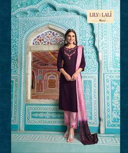 Vente chaude Fantaisie Tendance Indien Traditionnel Lourd Broderie Séquence Travail Kurti Pantalon Avec Dupatta Fournisseur De L'Inde - Product Image 4