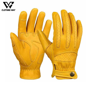 Gants de moto en cuir vintage respirants à écran tactile, de qualité supérieure, pour motocross, course de moto, prix bas - Product Image 1