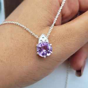 Collar con Colgante Celta de Amatista, Plata de Ley 925, Joyería Hecha a Mano, Piedra de Nacimiento de Febrero, Regalo al por Mayor - Product Image 3
