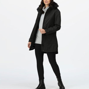 Meilleure vente femmes élégant hiver Parka veste respirant de haute qualité Long manteau fourrure décoration fermeture à glissière coton remplissage - Product Image 2