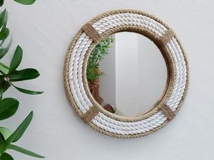 Miroir mural ovale moderne fait main avec incrustations d'os, tendance, décoration d'intérieur, réflecteur en verre clair, tendance - Product Image 2