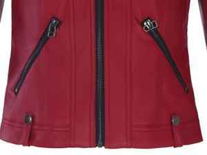 Nueva y elegante chaqueta de cuero para mujer de Color sólido corto de invierno de la mejor calidad de cuero genuino a prueba de viento transpirable ecológico - Product Image 6