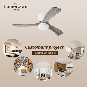 USA In Stock Modern 42 Inch <b>Ceiling</b> Fan with <b>Light</b> Flush Mount Solid Wood Design Quiet DC Motor for Bedroom Living room - Product Image 3