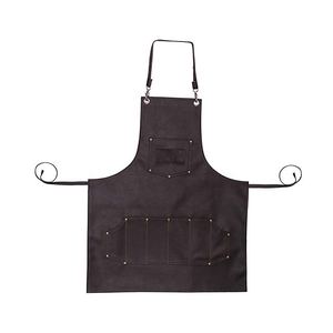 Tablier de cuisine professionnel en cuir de vachette robuste personnalisable fabrication de qualité supérieure réglable durable - Product Image 4