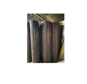 Pagar bambu hitam alami berkualitas tinggi dengan tiang besi dan logam panjang 1m x 2m untuk pagar taman bangunan