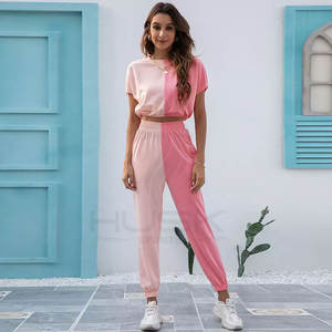 Chándal de moda con hombros descubiertos para mujer, chándal de doble Color, diseño personalizado, precio al por mayor, chándales de nuevo estilo - Product Image 2