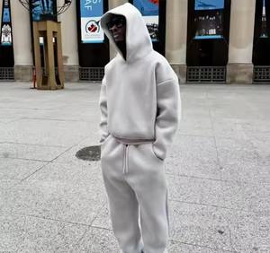 ชุดวอร์มโอเวอร์ไซส์สำหรับผู้ชายชุดวอร์มผ้าฝ้าย2025มีฮู้ดและกางเกงจ็อกเกอร์ผ้าฝ้ายหนาพิเศษออกแบบได้ตามต้องการสำหรับ100% ฤดูหนาว - Product Image 6