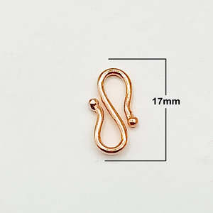 18K Gold Silver Rose Gold Plated S Hook Lock Clasp for Jewelry Making <b>Leather</b> and CZ Findings 2 Pcs Per Pack - Product Image 1