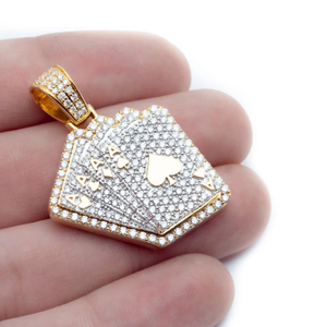 Colgante personalizado de Hip Hop, Plata de Ley 925, joyería de rapero de diamante Natural de alta calidad, colgante fino de cuatro ases - Product Image 3