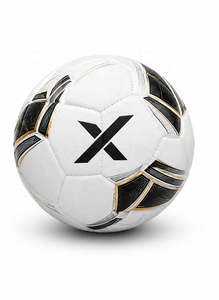 Ballons de football personnalisés X pour terrain en gazon |   Blanc Noir Or |   Logo X |   Fabricant OEM ODM |   Qualité de conception haut de gamme | - Product Image 2