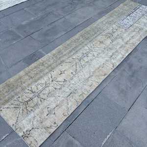 พรมตุรกีขนาด 2.3x9 ฟุต, พรมวินเทจแบบยาว, พรมลายจุดสีเทา-น้ำเงิน - Product Image 2