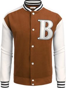 Best Selling Men's Varsity Jacket 100% Wool Stand Collar Front Logo Custom High Quality Winter Casual <b>Button</b> Waterproof Coated - Product Image 3