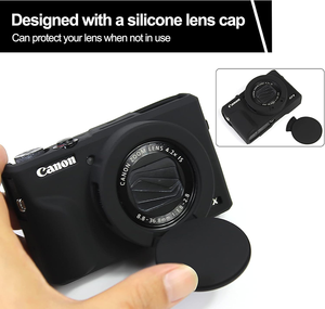 Pour Canon pour PowerShot G7X Mark II étui pour appareil photo avec couvercle d'objectif en silicone amovible étui en silicone souple en caoutchouc léger pour - Product Image 6