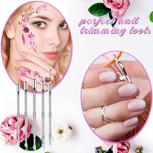 Empujadores de uñas de cutículas de 8 piezas al por mayor, empujadores de removedor de uñas de acero inoxidable, suministros de uñas de cutícula de doble cara - Product Image 6