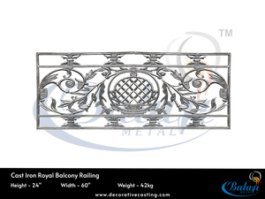 Barandilla de Hierro Fundido para Exteriores Royal Modern, Garantía de 5 Años para Uso Comercial y Residencial de Alta Gama, Barandilla Decorativa Resistente - Product Image 3
