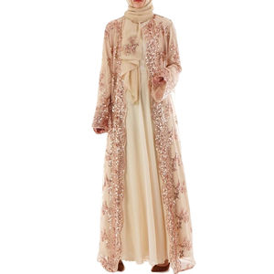 Thobe / Thawb Robe abaya décontractée en polyester pour femmes musulmanes Robe nationale indienne pakistanaise pour dames Vêtements Service OEM - Product Image 1