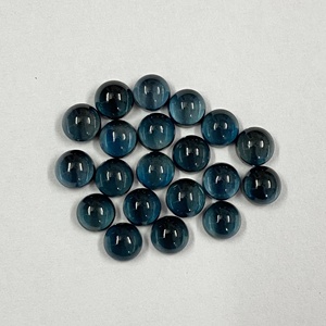 Meilleur achat beau naturel 7mm topaze bleue de londres ronde Cabochon à dos plat pierres précieuses en vrac au prix de gros - Product Image 1