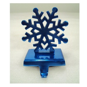 Snow Man Silver Metal <b>Stocking</b> <b>Holder</b> For Christmas Table Top Decorative - Product Image 5