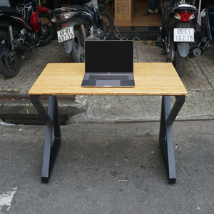 KBamboo Laptop <b>Desk</b> 100x60cm Foldable Wooden with <b>Shelf</b> - Product Image 1