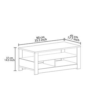 Table basse moderne au design élégant de luxe Aydos avec étagère en verre pour espaces de restauration contemporains en bois - Product Image 6