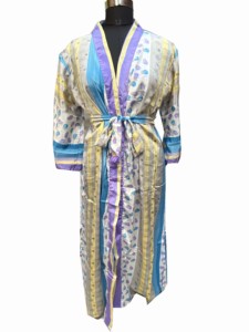 Kimono de seda cómodo para mujer, ropa de dormir Floral de estilo Hippie bohemio, ropa de dormir de dama de honor de verano, estampado Floral bohemio - Product Image 6