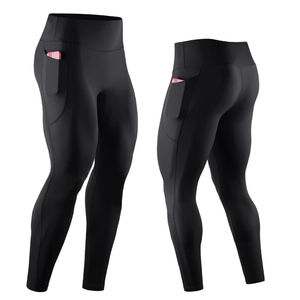 Mallas deportivas elásticas de cintura alta para mujer, pantalones de Yoga transpirables para gimnasio, ropa deportiva para mujer al por mayor - Product Image 1