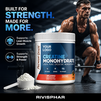 Créatine monohydrate pure en poudre, 5 g par portion, micronisée, complément alimentaire, fabrication OEM ODM, étiquette privée, nutrition sportive, gain musculaire