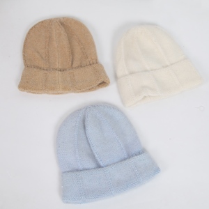 Gorro de Punto de Invierno para Mujer, Suave, Acrílico, Cálido, Elástico, Diseño Sólido, Ajustable, Cómodo, Ligero, para Uso Diario Informal al Aire Libre - Product Image 1