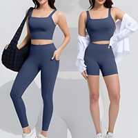 Set Yoga olahraga wanita, Bra olahraga Yoga, celana Legging pinggang tinggi, set latihan Yoga 3 potong, cetak sublimasi, Logo, desain kustom gaya baru