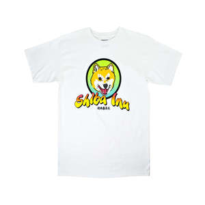 เสื้อยืดลายชิบะอินุสำหรับสุนัข ผ้าฝ้ายเจอร์ซีย์ 100% ลายพิมพ์ดีไซน์สุนัขชิบะ สีขาว - Product Image 1