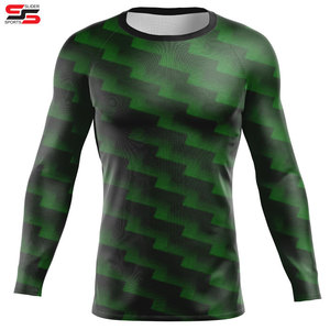 Vêtements de gymnastique anti-UV à manches longues du fabricant Rash Guard pour hommes T-shirt de plage imprimé sur mesure Rash Guard pour le surf - Product Image 5