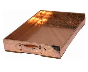 Plateau polonais personnalisé bleu marine et or avec bar design de service organisateur en bois pour décoration de la maison pour aliments à longue surface en métal - Product Image 1