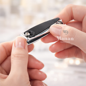 Coupe-ongles professionnel en acier inoxydable noir, mini coupe-ongles porte-clés, lime à ongles, outil de manucure et pédicure, large - Product Image 6