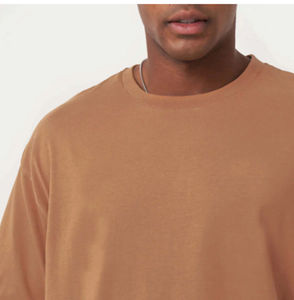 100% algodón, camiseta para hombre, corte holgado, impreso OEM logotipo personalizado hombres de gran tamaño Boxy Crew Fitness camisetas hombres camiseta de gran tamaño - Product Image 4