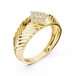 แหวนทองคำ 14K ประดับเพชรทรงกลมเพาะเลี้ยงในห้องปฏิบัติการ สำหรับผู้หญิง |   เพชรที่เพาะเลี้ยงใหม่ - Product Image 5