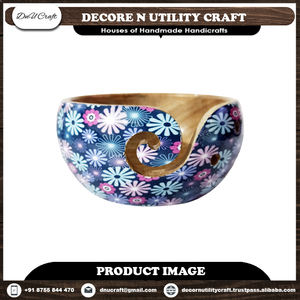 Accessoire de Kit de Crochet de qualité supérieure Bol de fil de bois de Sheesham fabriqué à la main Porte-fil en bois multicolore pour la couture à tricoter - Product Image 4