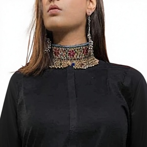 Collar afgano vintage de perlas para mujer, joyería para fiestas y bodas, venta al por mayor, MOQ bajo, precio económico, chapado en plata - Product Image 1