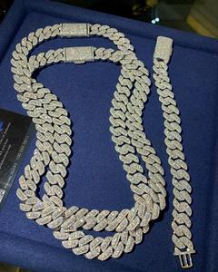 VVS Moissanite 925 plata esterlina 18MM 22 pulgadas 14K oro blanco colgante princesa corte Hip Hop Tester plata esterlina invertida - Product Image 2