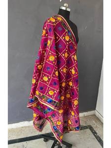 Coton Rajasthani Brodé Fait Main Dupatta Pour Femmes - Product Image 3