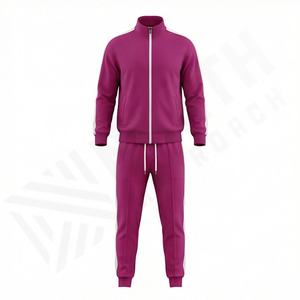 Conjunto Deportivo con Cremallera, Diseño Único, Manga Larga, Capucha, Cintura Elástica, Casual, Color Sólido, 100% Algodón, Transpirable y Ligero - Product Image 1