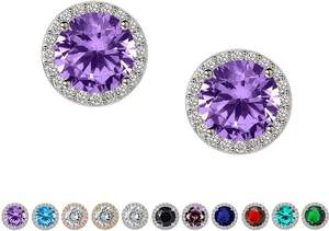 ต่างหูพลอยและลูกบาศก์เซอร์โคเนียอันน่าทึ่งต่างหูพลอยเทียมทรงกลมขนาดใหญ่8มม. - Product Image 5