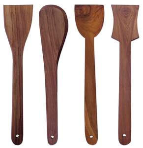 Cucharas de Cocina de Madera Ecológicas con Mango Largo de 11 Pulgadas para Freír, Servir Postres y Arroz, Aptas para Utensilios de Cocina Antiadherentes, Exportación al por Mayor - Product Image 1