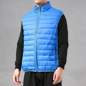 Nouvelle conception, vente en gros, veste matelassée sans manches à capuche en nylon de haute qualité, fermeture éclair sur le devant, marque privée, homme, hiver - Product Image 6