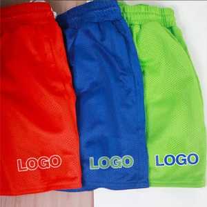 Shorts de basket-ball en maille pour hommes, taille plus, logo personnalisé, streetwear, sport, course à pied, gym, broderie, fabricant en gros - Product Image 3