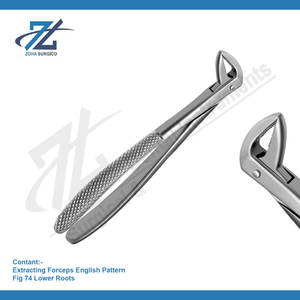Pince d'extraction Fig 74 racines inférieures extraction de dents pince chirurgicale motif anglais ensemble dentaire Instruments chirurgicaux Pakistan - Product Image 2